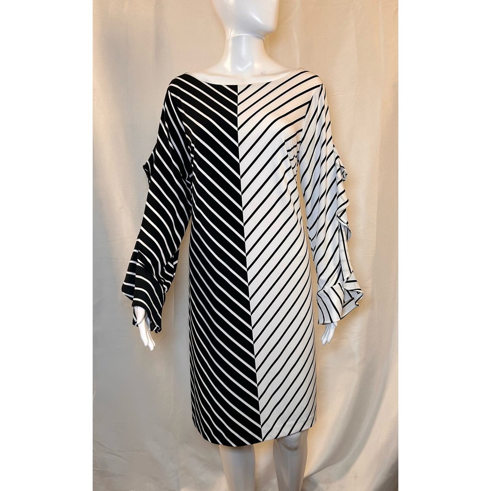 Alfani Colorblocked Ruffle-Seeve Flounce Dress Size 10